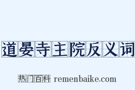 道晏寺主院反义词是什么意思的图片